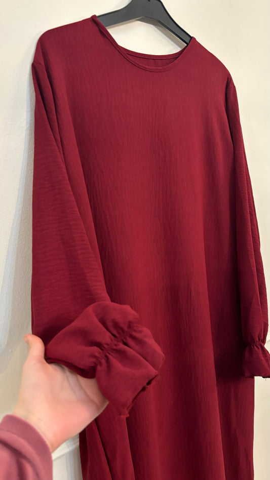Abaya jazz ruffle bordeaux