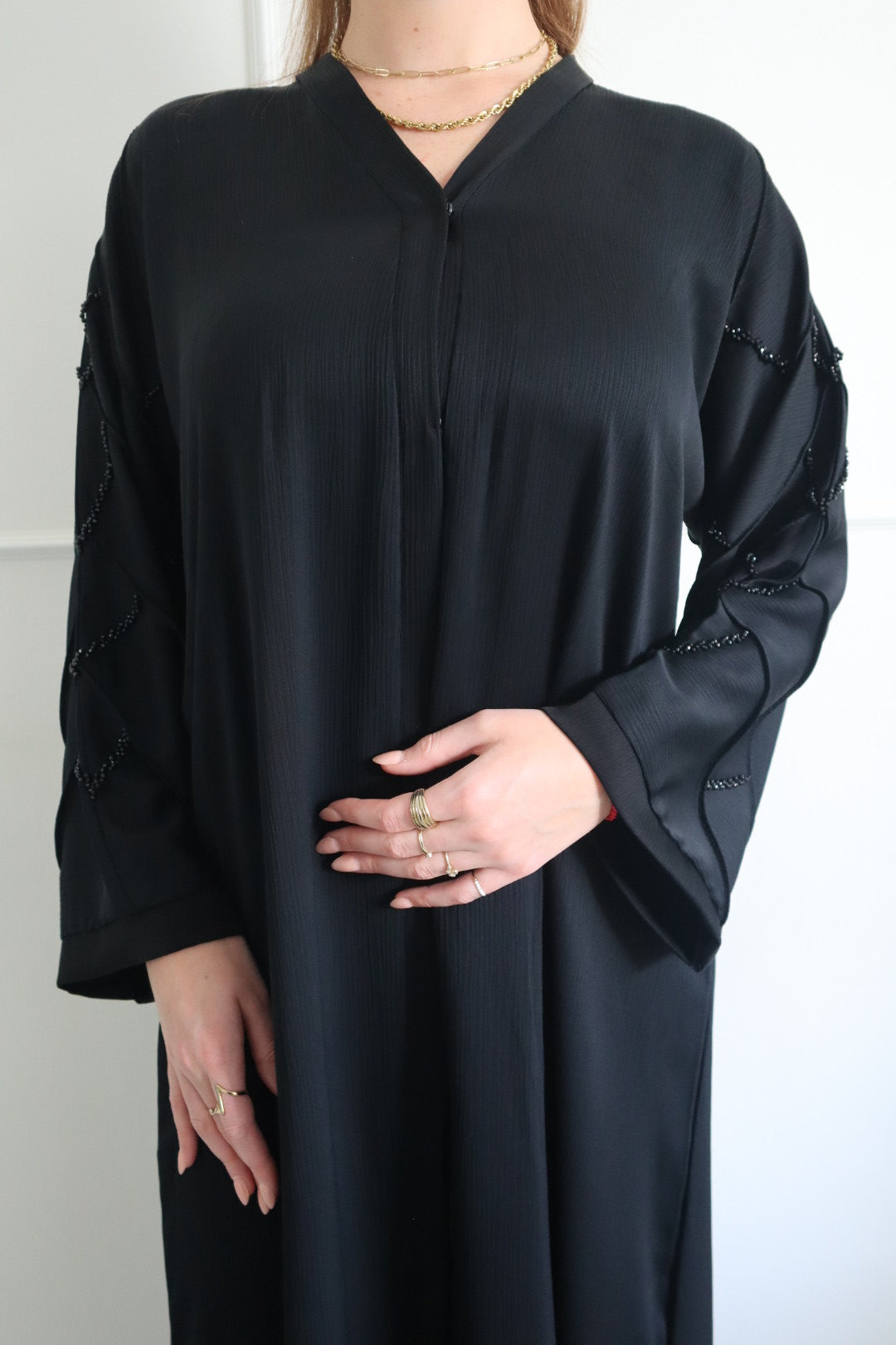 Dubai Abaya black diamond