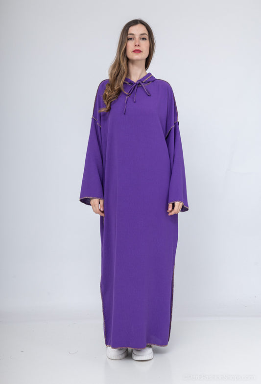 Abaya capuchon paars