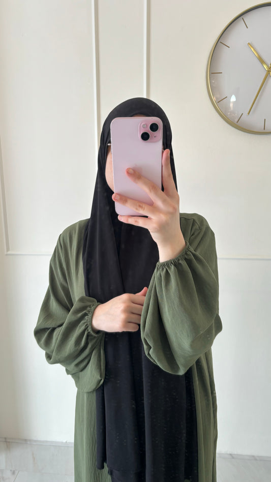 Abaya jazz ballon sleeve khaki
