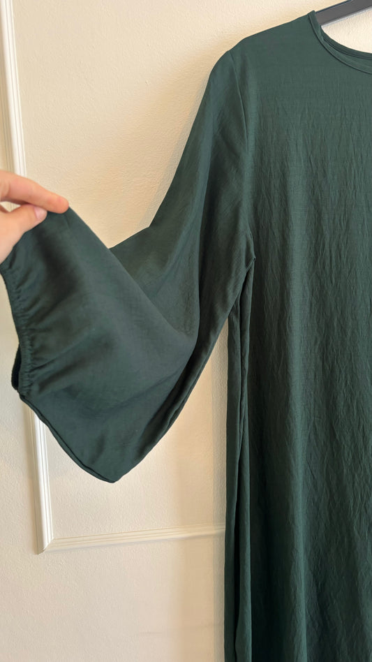 Abaya ballon sleeve dennengroen