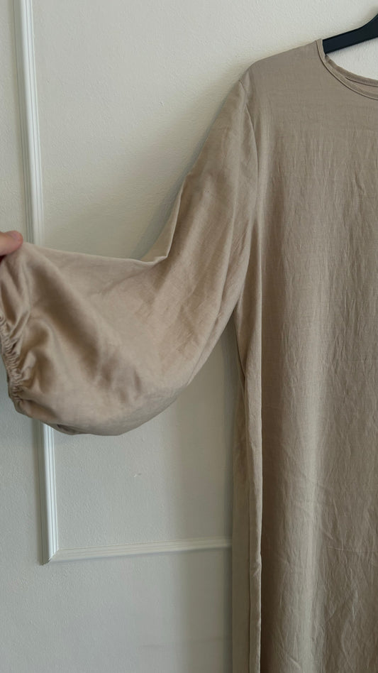 Abaya ballon sleeve beige