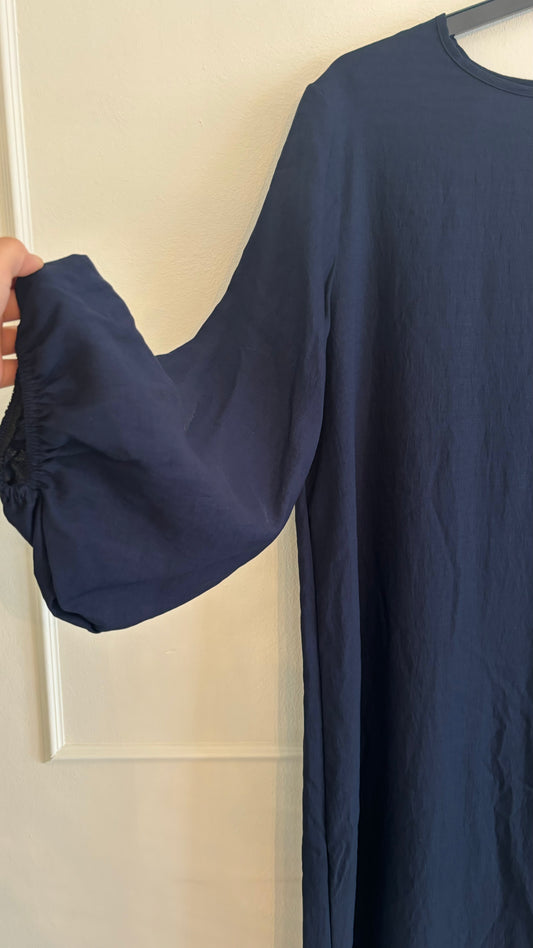 Abaya ballon sleeve marineblauw