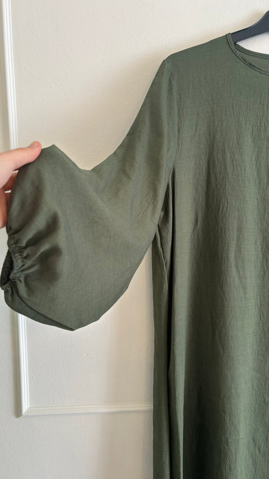 Abaya ballon sleeve khaki
