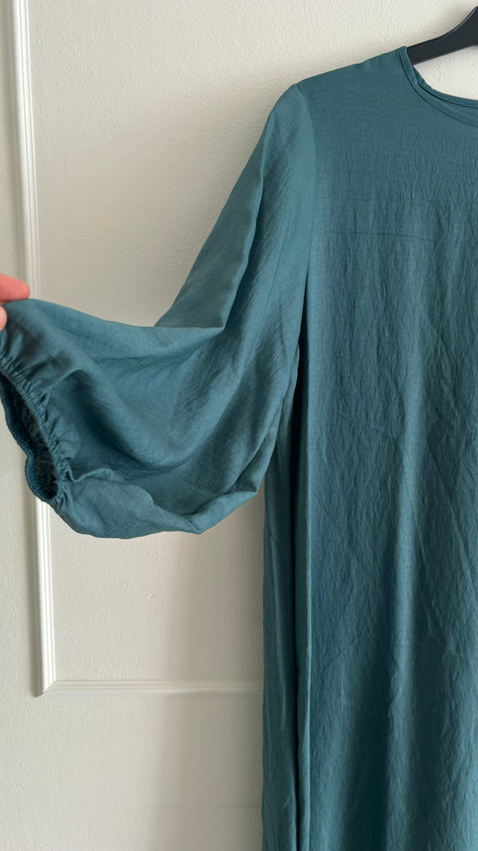 Abaya ballon sleeve blauw