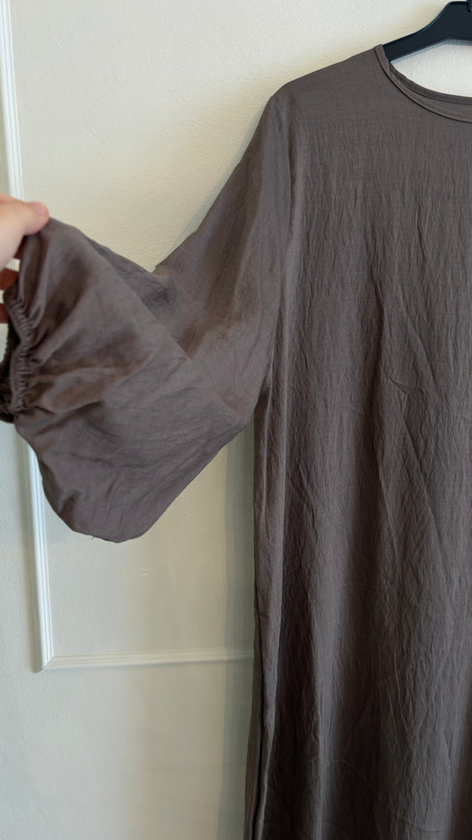 Abaya ballon sleeve taupe