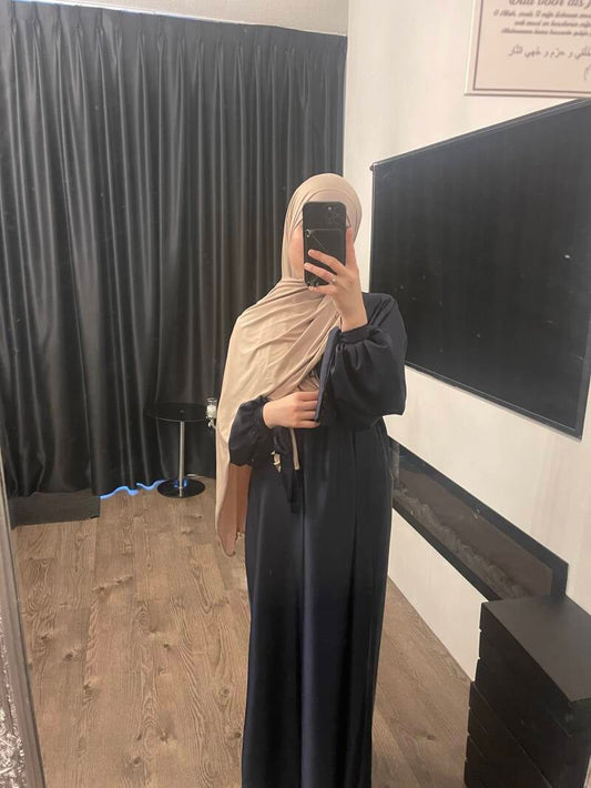 Satin Abaya marineblauw