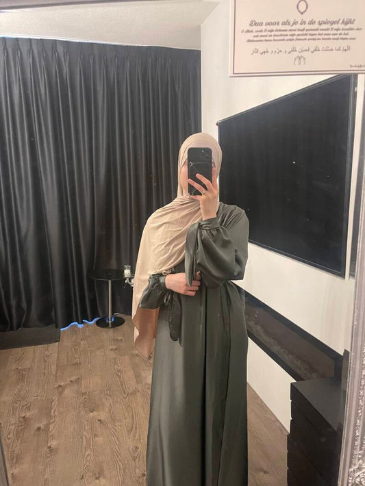 Satin Abaya donkergroen