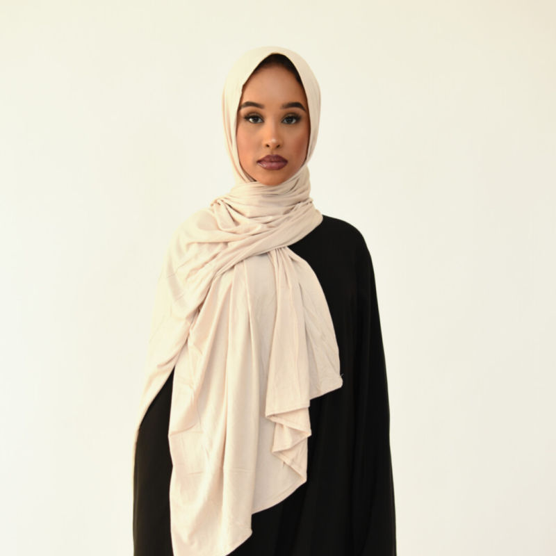 Jersey hijab beige