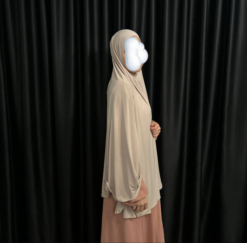 Premium Jersey Khimaar donkerbeige