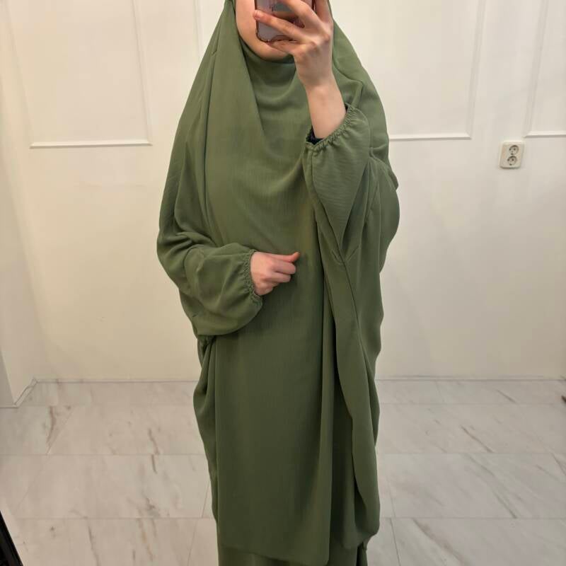 Jilbab 2-delig jazz groen