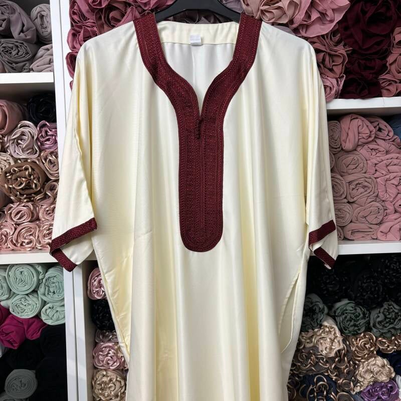 Abaya Men beige/bordeaux 138cm