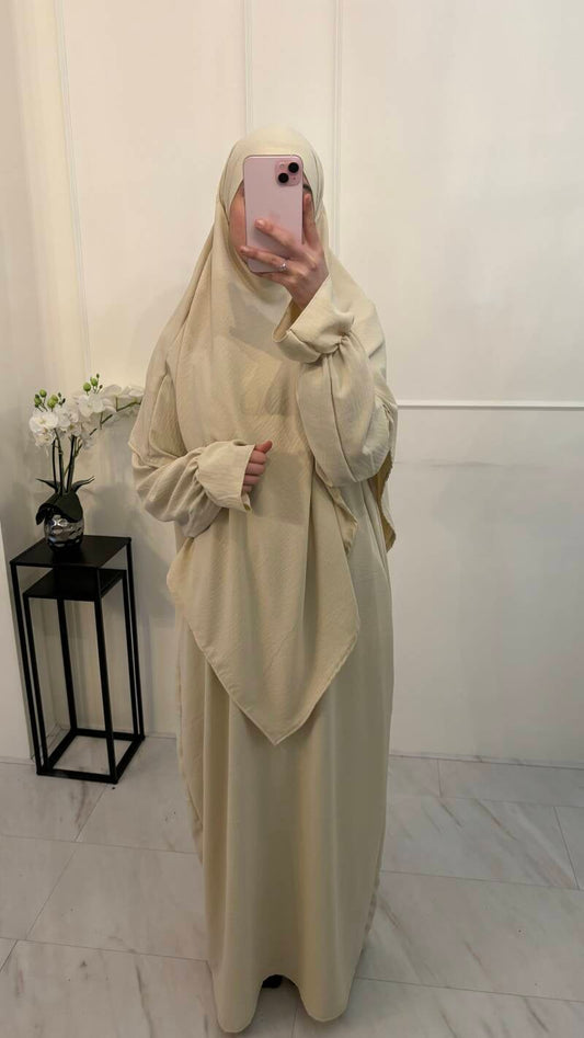 Abaya & khimaar set jazz beige