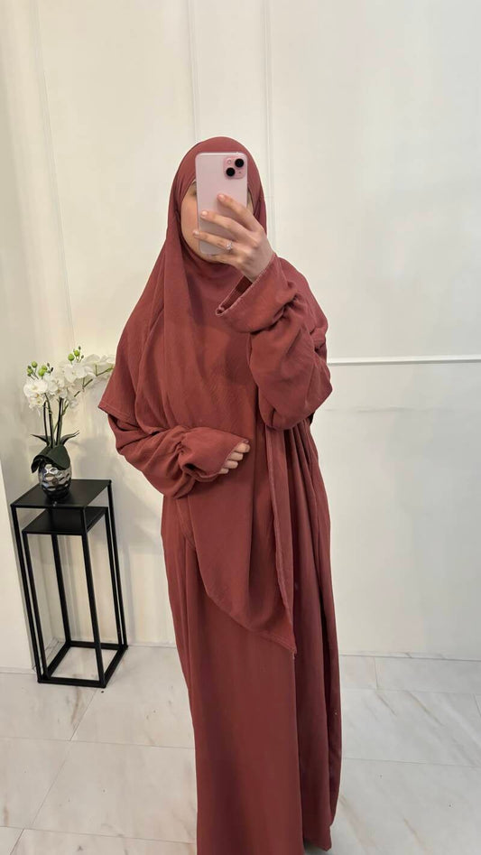 Abaya & khimaar set jazz roze