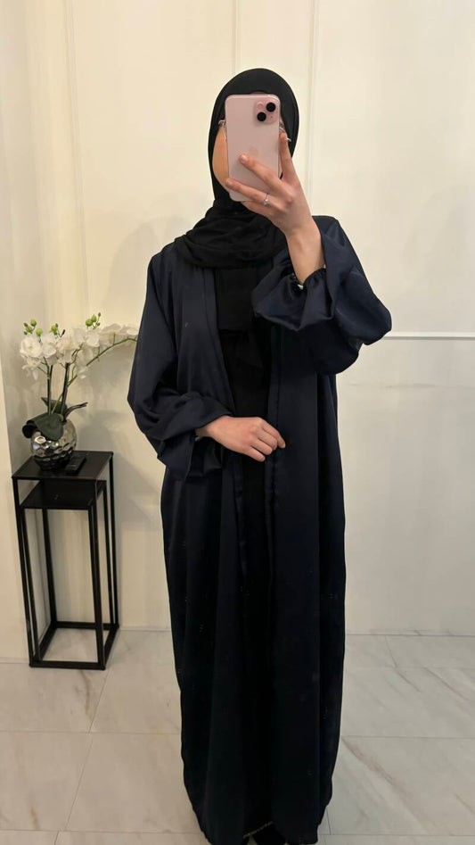Kimono satijn donkerblauw