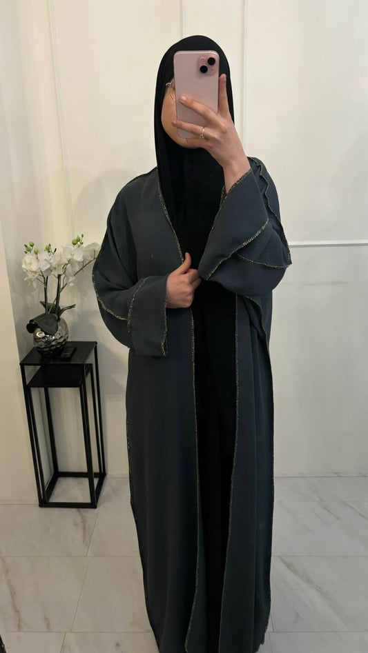 Kimono losse mouw jazz donkergrijs