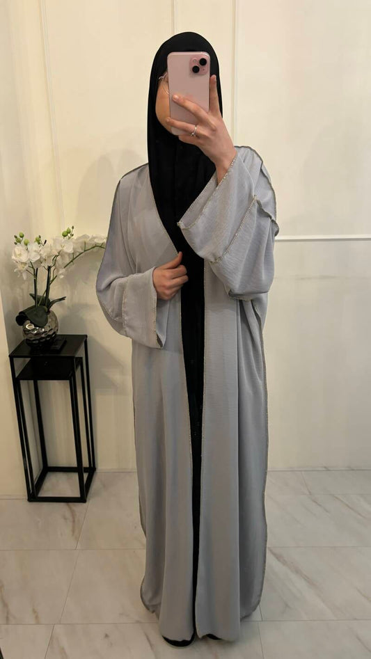 Kimono losse mouw jazz lichtgrijs