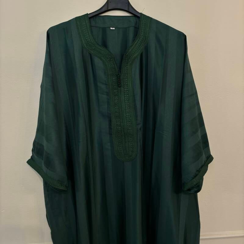 Abaya Men donkergroen striped — 142cm