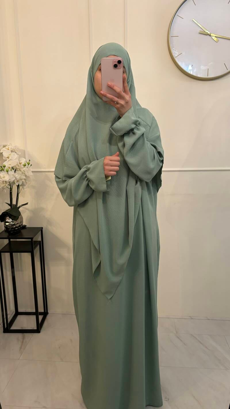 Abaya & khimaar set jazz lichtgroen