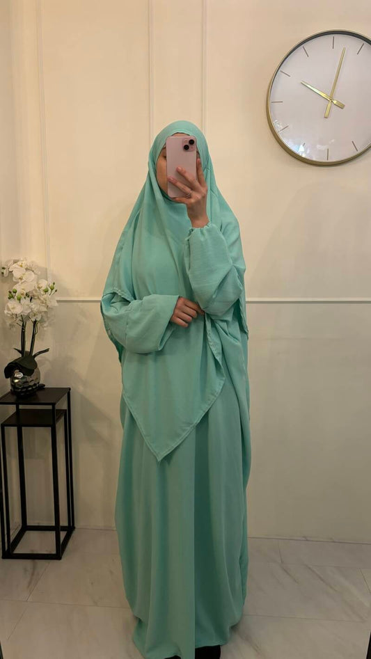 Abaya vlinder & khimaar set jazz turquoise